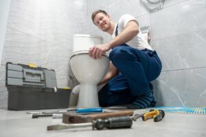 plumber-unclogging-a-toilet